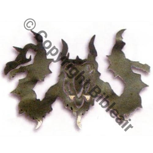 240   R.240 HYDRE 3 TETES Feuille argent decoupee Attache disparue Sc.BARTLETT 